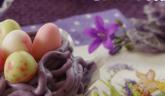 Muffins à la violette et ganache aux myrtilles… parfum de printemps !!!