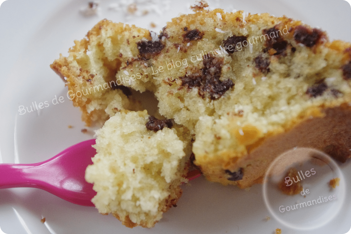 Gâteau à La Noix De Coco Et Aux Pépites De Chocolat Bulles