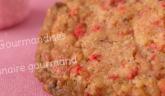 Cookies aux pralines roses, amandes et chocolat blanc… La  vie en rose !!!