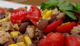 Salade de haricots Azukis au thon et petits légumes… jouez avec les couleurs !!!