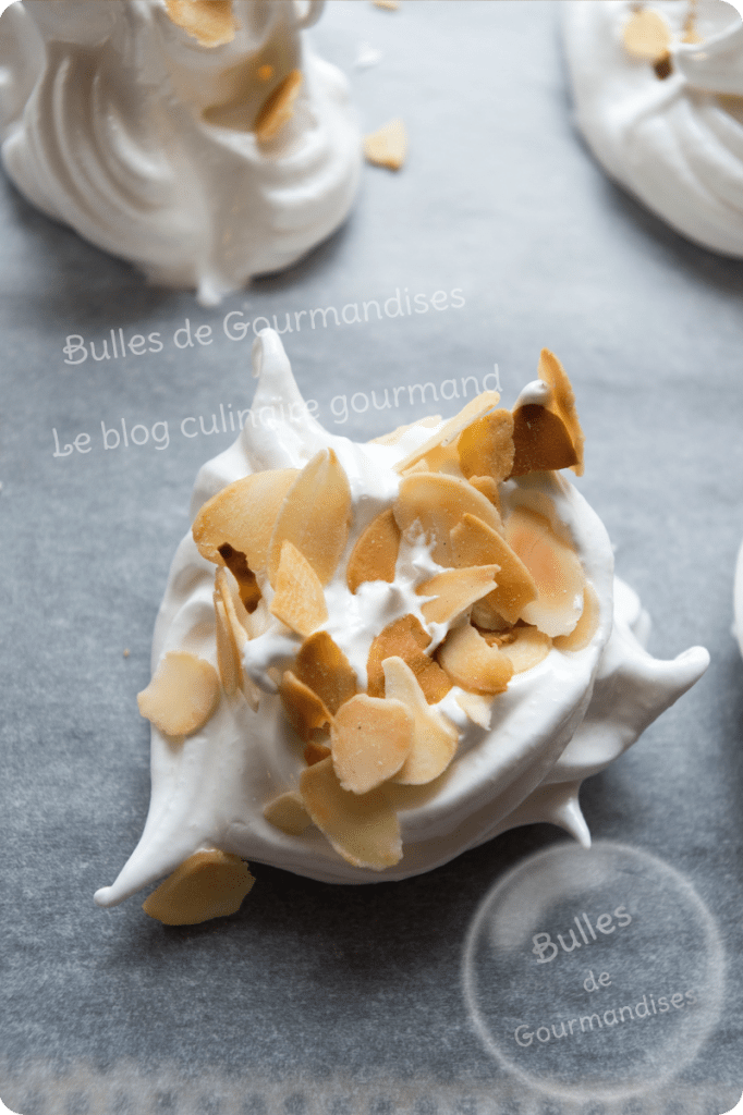 Meringues aux amandes... Bulles de Gourmandises